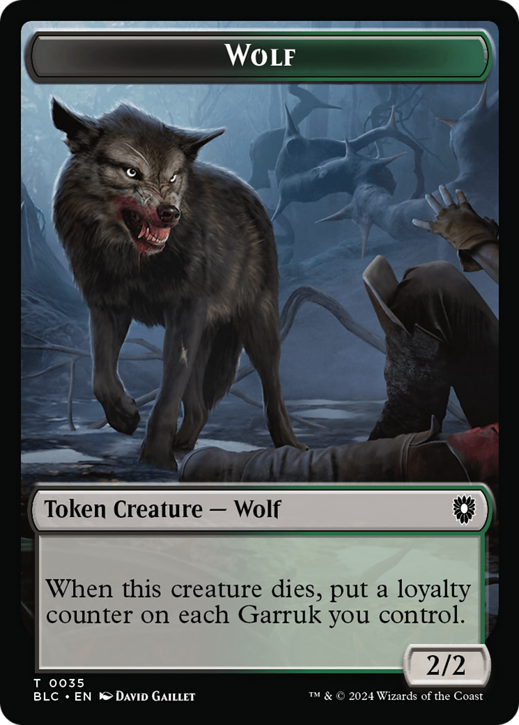 Human Soldier // Wolf (035) Double-Sided Token [Bloomburrow Commander Tokens] | Gamer Loot