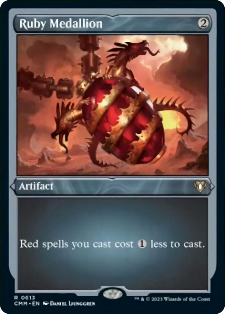 Ruby Medallion (Foil Etched) [Commander Masters] | Gamer Loot