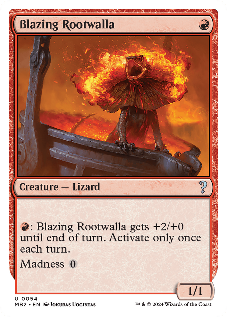 Blazing Rootwalla (White Border) [Mystery Booster 2] | Gamer Loot