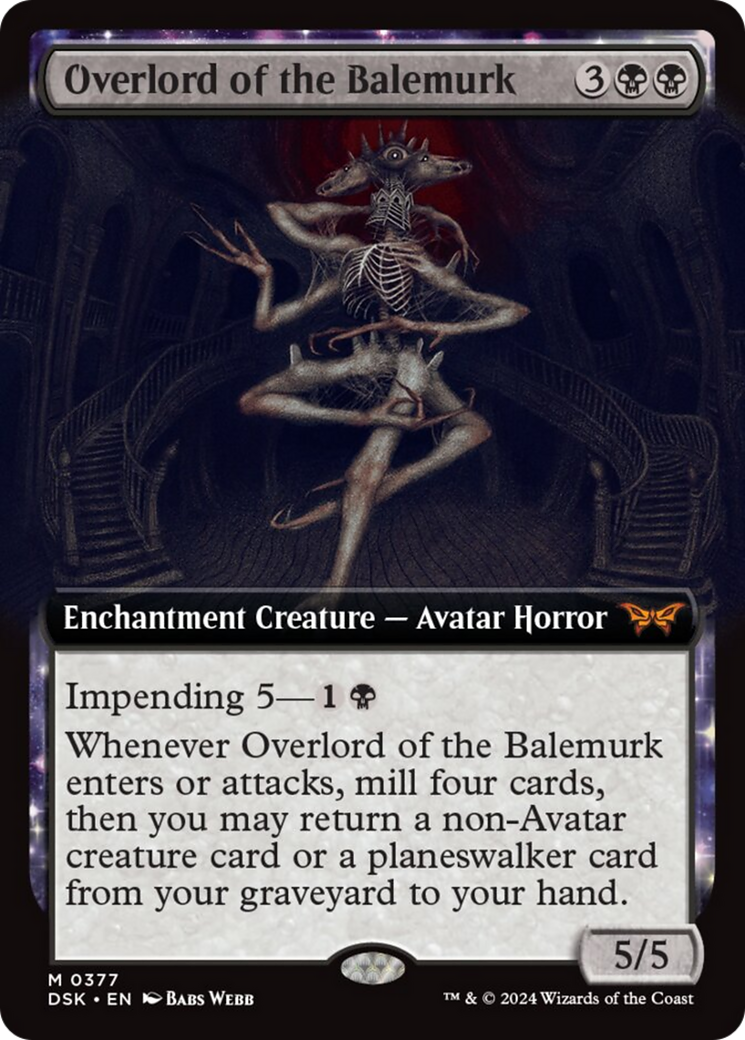 Overlord of the Balemurk (Extended Art) [Duskmourn: House of Horror] | Gamer Loot