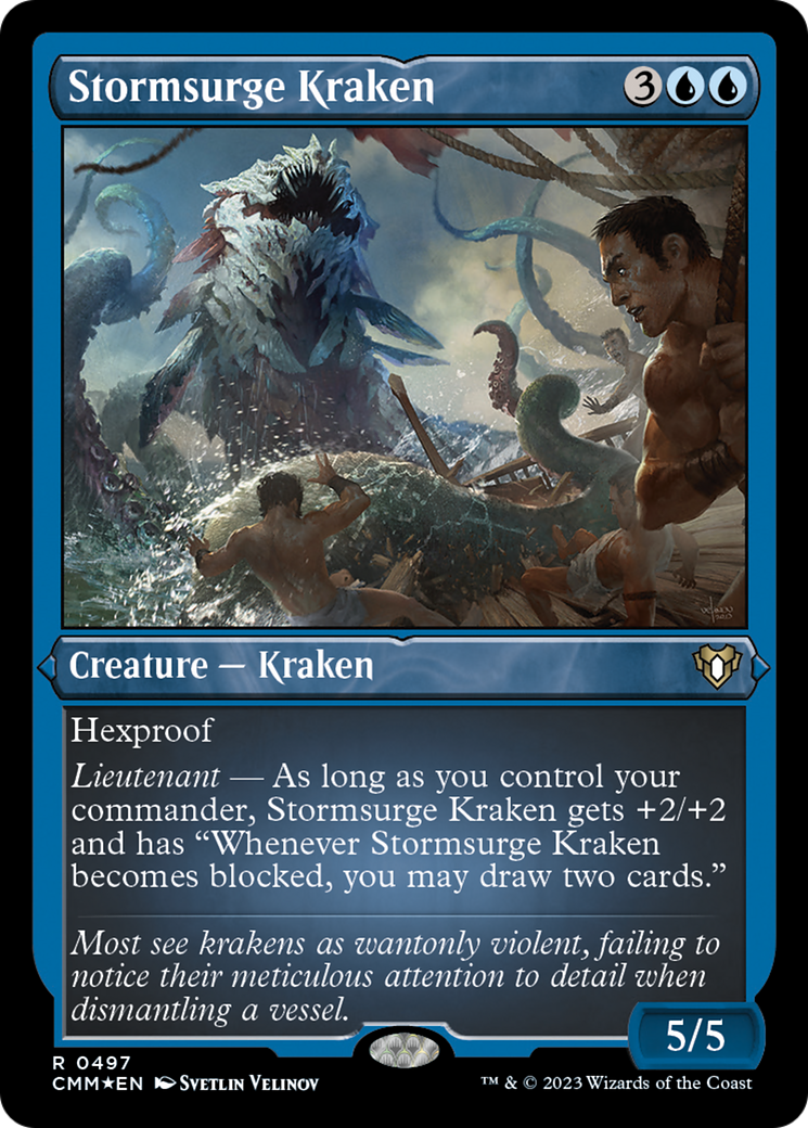 Stormsurge Kraken (Foil Etched) [Commander Masters] | Gamer Loot