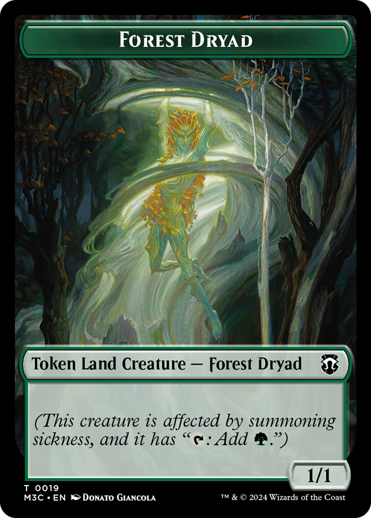 Forest Dryad (Ripple Foil) // Emblem - Vivien Reid Double-Sided Token [Modern Horizons 3 Commander Tokens] | Gamer Loot