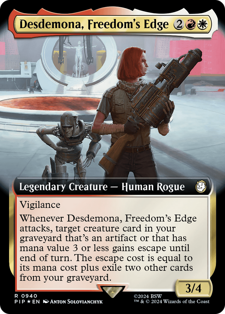 Desdemona, Freedom's Edge (Extended Art) (Surge Foil) [Fallout] | Gamer Loot