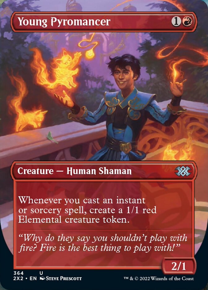 Young Pyromancer (Borderless Alternate Art) [Double Masters 2022] | Gamer Loot