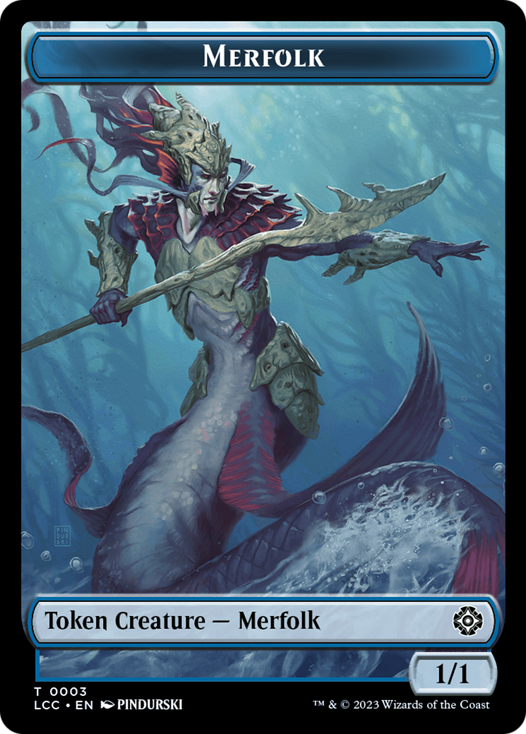 Bird // Merfolk (0003) Double-Sided Token [The Lost Caverns of Ixalan Commander Tokens] | Gamer Loot