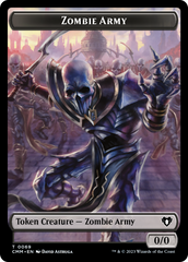 Human Warrior // Zombie Army Double-Sided Token [Commander Masters Tokens] | Gamer Loot