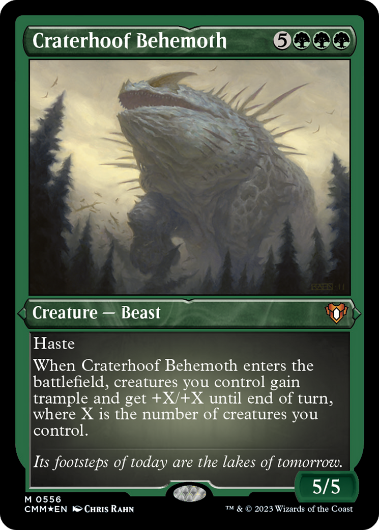 Craterhoof Behemoth (Foil Etched) [Commander Masters] | Gamer Loot