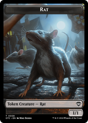 Rat // Blood Double-Sided Token [Outlaws of Thunder Junction Commander Tokens] | Gamer Loot