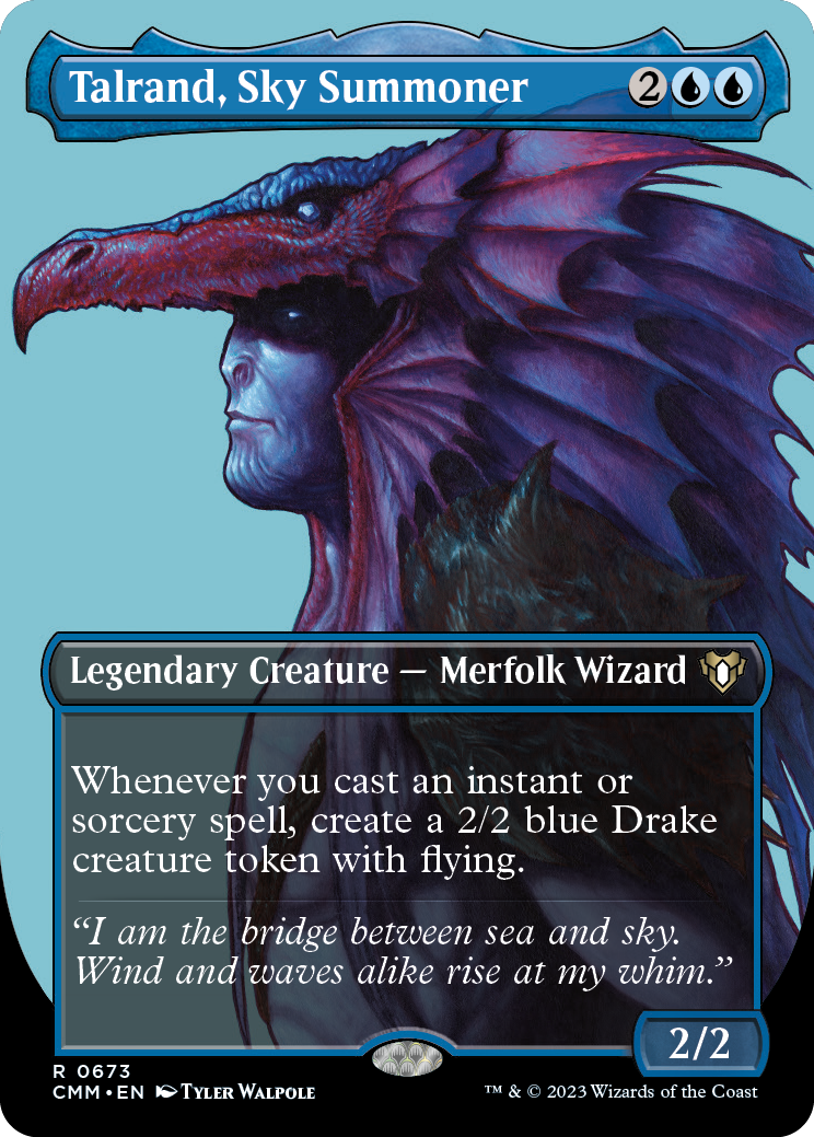 Talrand, Sky Summoner (Borderless Profile) [Commander Masters] | Gamer Loot