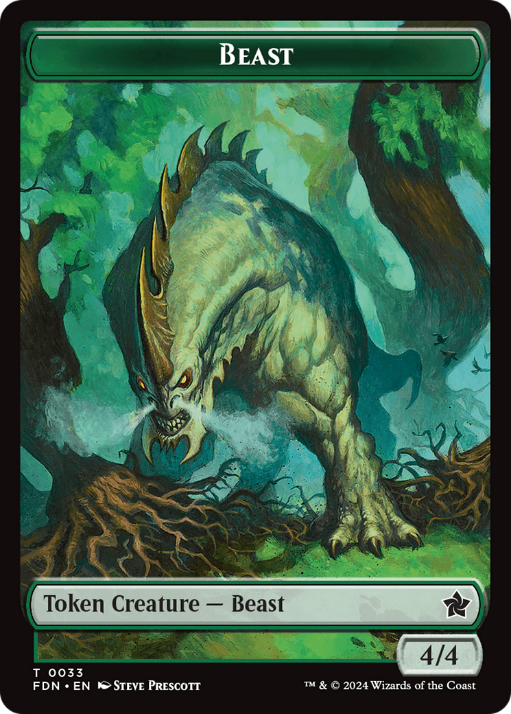 Dog // Beast (0033) Double-Sided Token [Foundations Tokens] | Gamer Loot