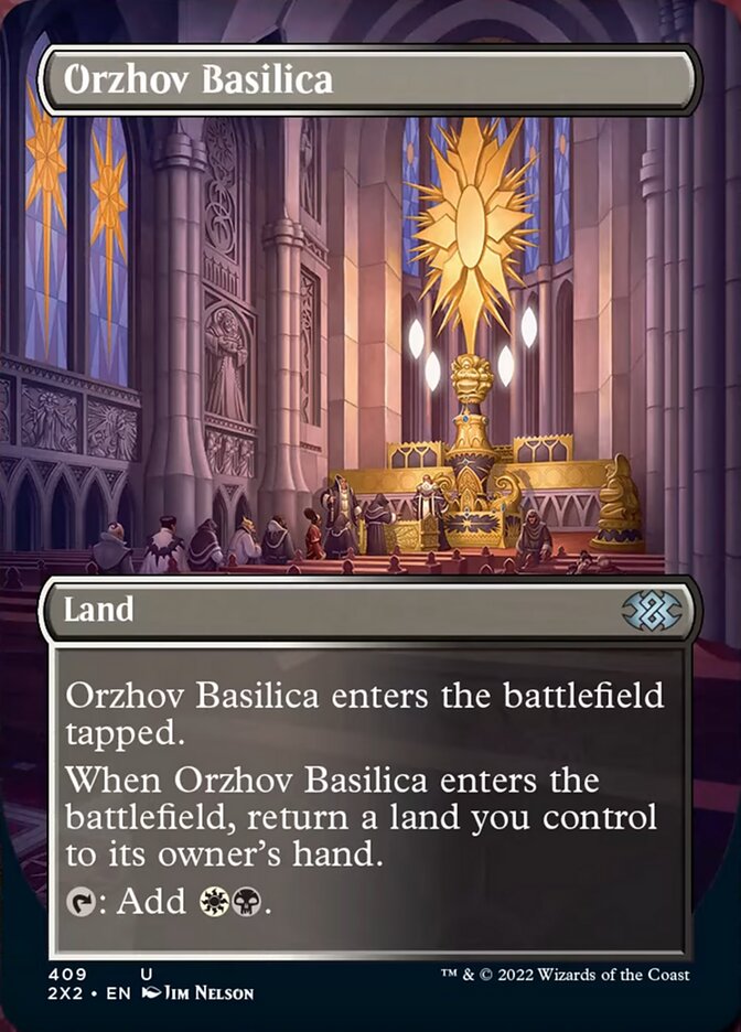 Orzhov Basilica (Borderless Alternate Art) [Double Masters 2022] | Gamer Loot