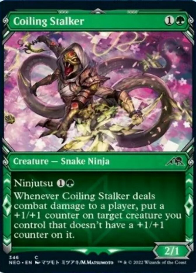 Coiling Stalker (Showcase Ninja) [Kamigawa: Neon Dynasty] | Gamer Loot