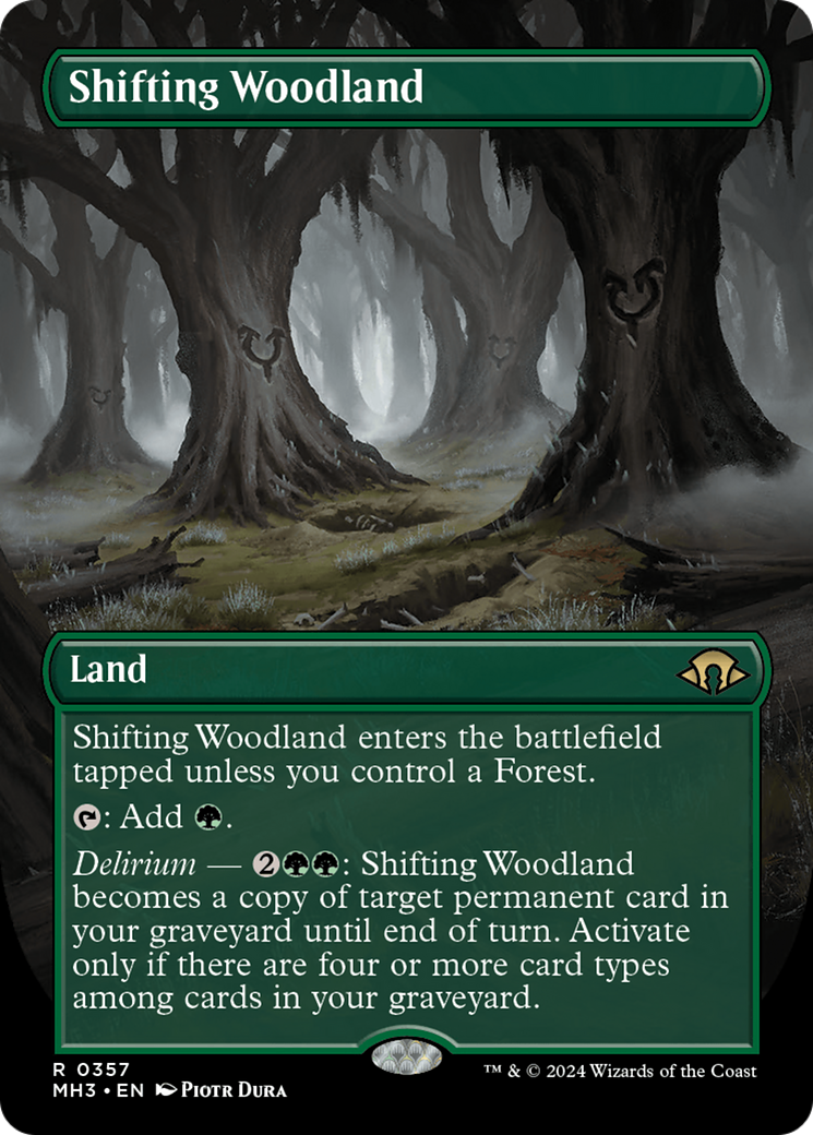 Shifting Woodland (Borderless) [Modern Horizons 3] | Gamer Loot