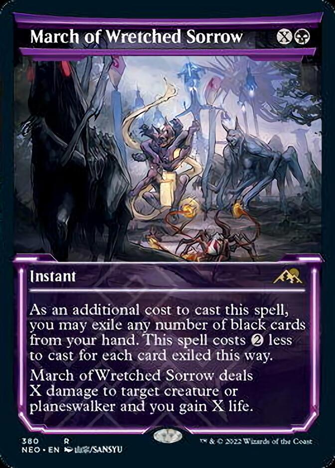 March of Wretched Sorrow (Showcase Soft Glow) [Kamigawa: Neon Dynasty] | Gamer Loot