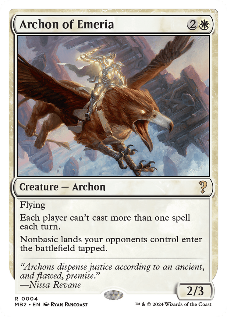 Archon of Emeria (White Border) [Mystery Booster 2] | Gamer Loot