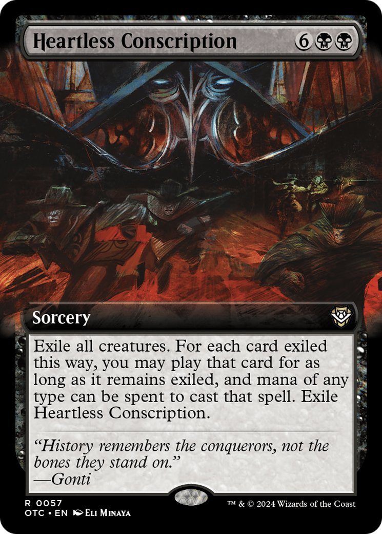 Heartless Conscription (Extended Art) [Outlaws of Thunder Junction Commander] | Gamer Loot