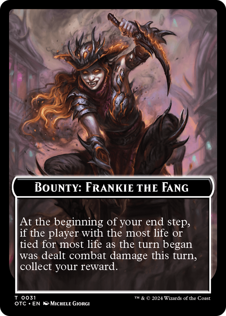 Bounty: Frankie the Fang // Bounty Rules Double-Sided Token [Outlaws of Thunder Junction Commander Tokens] | Gamer Loot