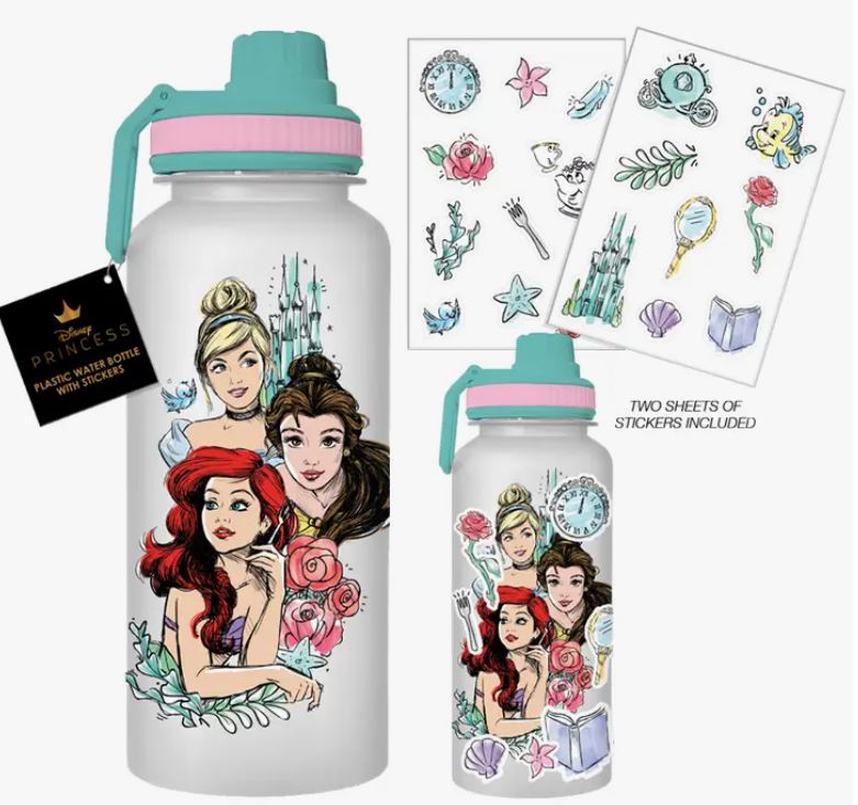 Disney Princess 32oz Water Bottle with Sticker Set | Gamer Loot