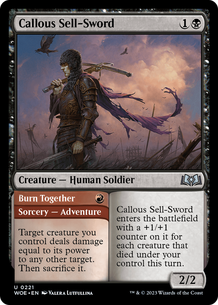 Callous Sell-Sword // Burn Together [Wilds of Eldraine] | Gamer Loot