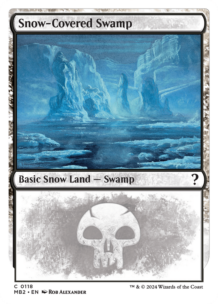 Snow-Covered Swamp (White Border) [Mystery Booster 2] | Gamer Loot