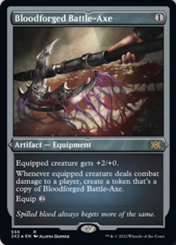 Bloodforged Battle-Axe (Foil Etched) [Double Masters 2022] | Gamer Loot