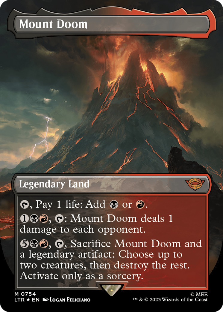 Mount Doom (Borderless) (Surge Foil) [The Lord of the Rings: Tales of Middle-Earth] | Gamer Loot