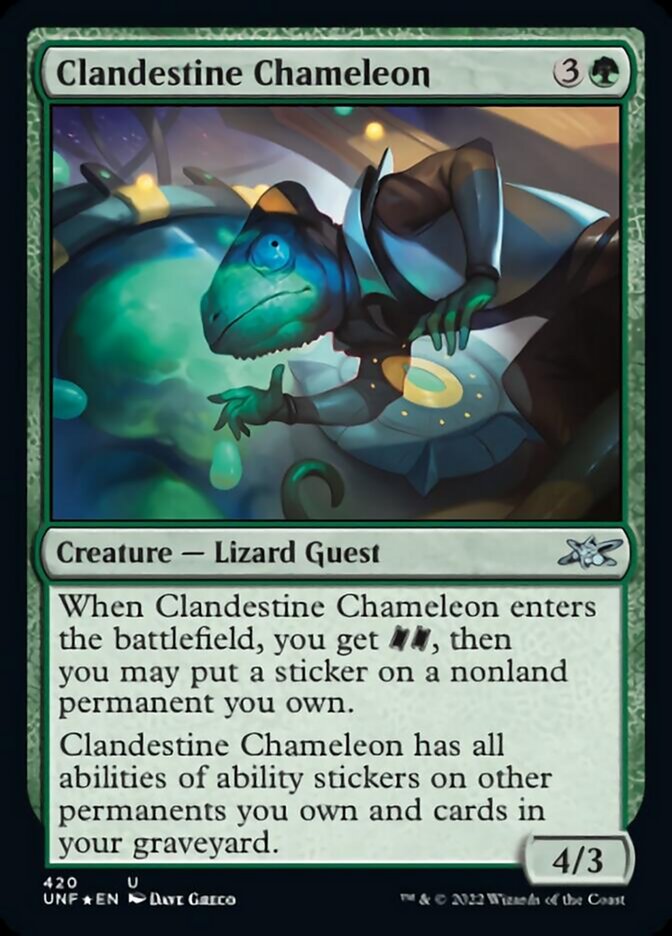 Clandestine Chameleon (Galaxy Foil) [Unfinity] | Gamer Loot