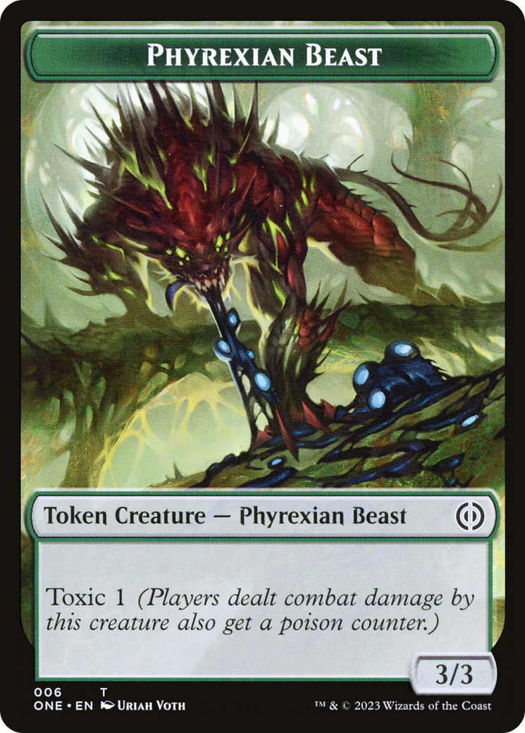 Phyrexian Goblin // Phyrexian Beast Double-Sided Token [Phyrexia: All Will Be One Tokens] | Gamer Loot