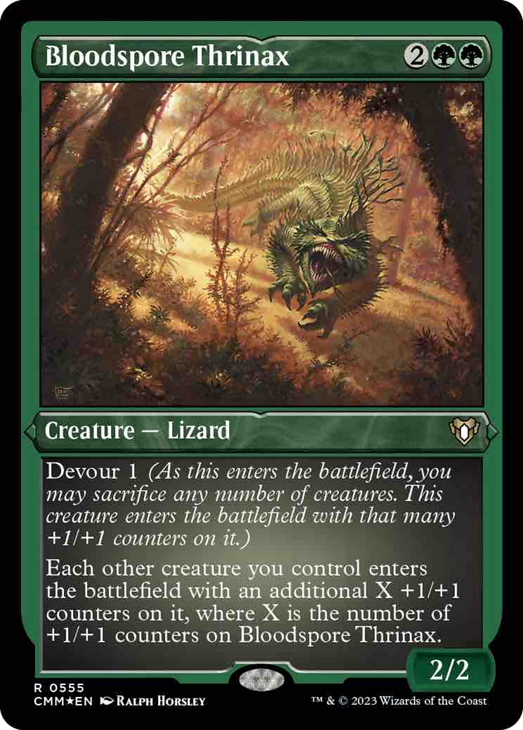 Bloodspore Thrinax (Foil Etched) [Commander Masters] | Gamer Loot