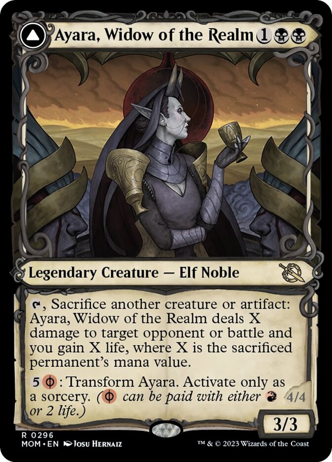 Ayara, Widow of the Realm // Ayara, Furnace Queen (Showcase Planar Booster Fun) [March of the Machine] | Gamer Loot