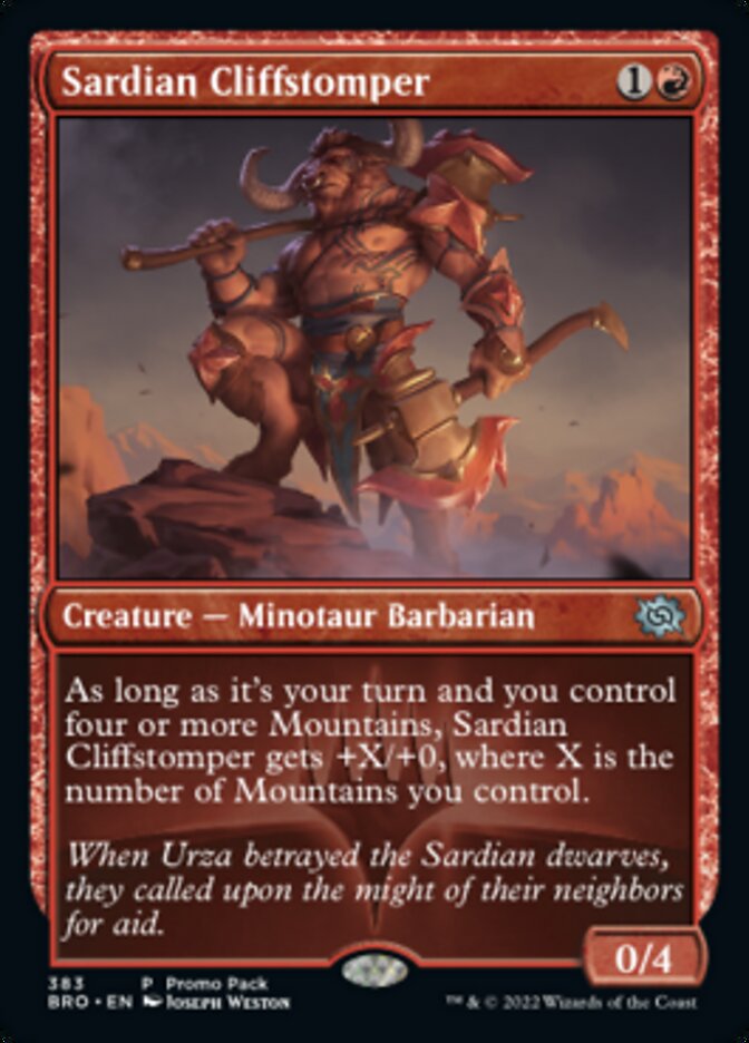 Sardian Cliffstomper (Promo Pack) [The Brothers' War Promos] | Gamer Loot