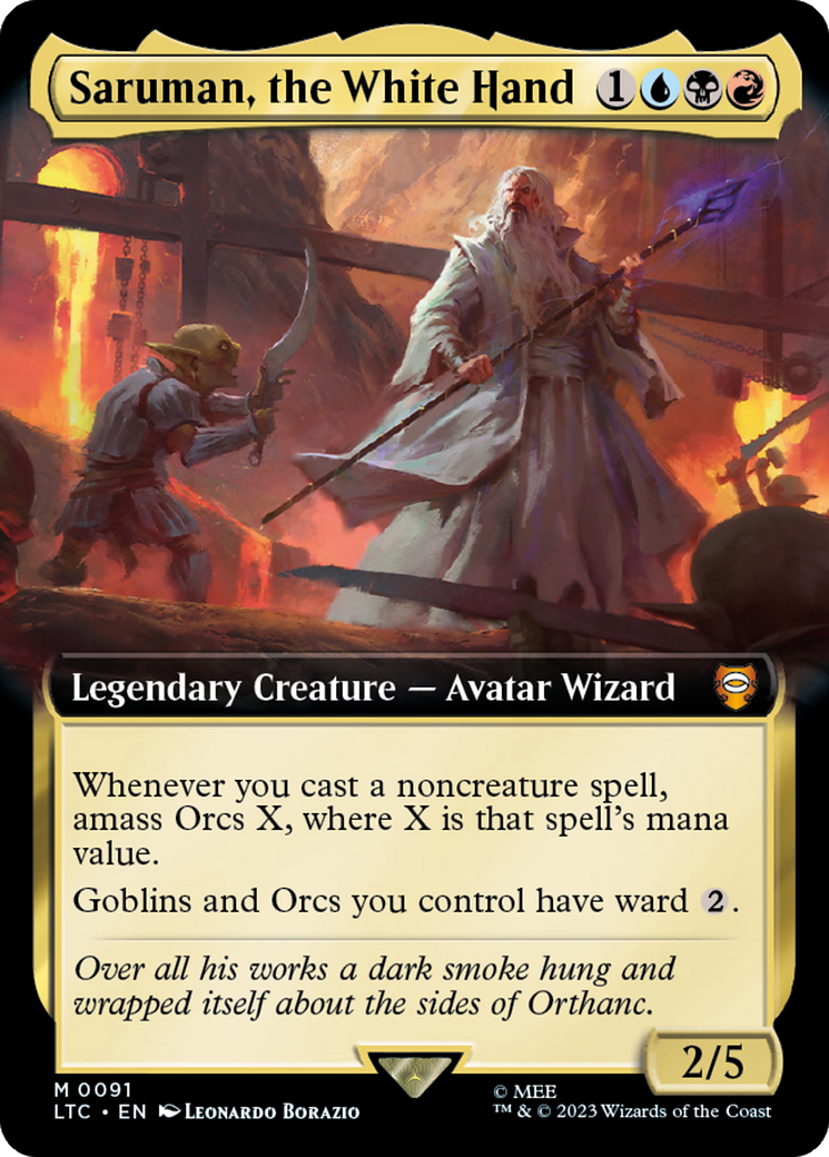 Saruman, the White Hand (Extended Art) [The Lord of the Rings: Tales of Middle-Earth Commander] | Gamer Loot