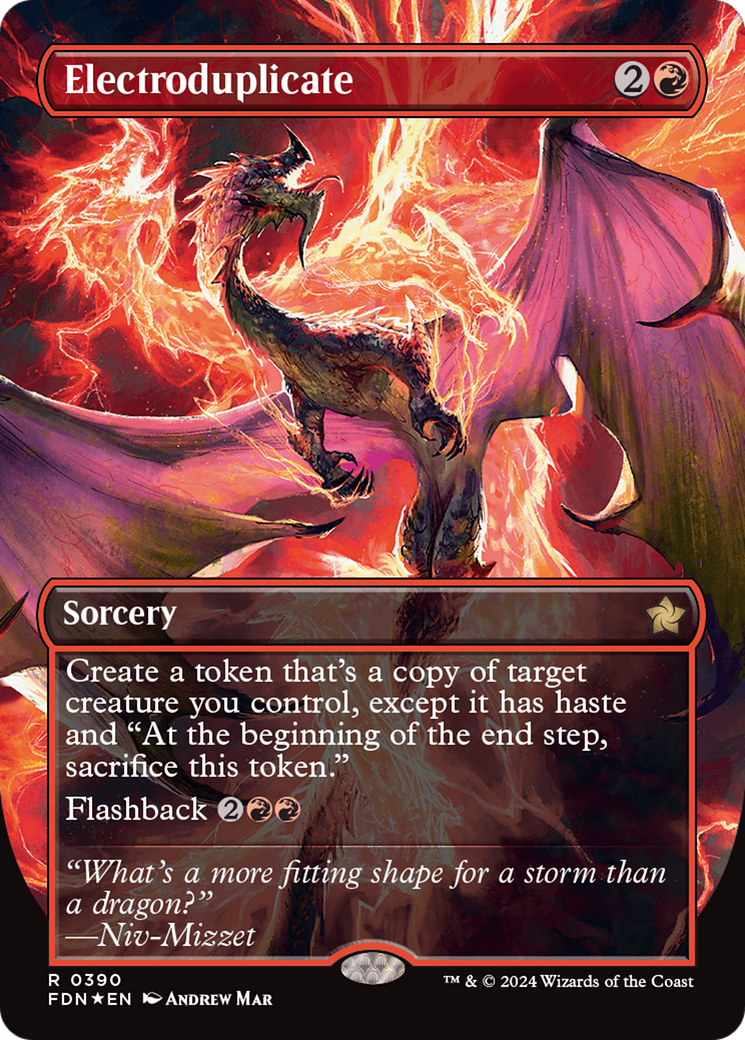 Electroduplicate (Borderless) (Mana Foil) [Foundations] | Gamer Loot