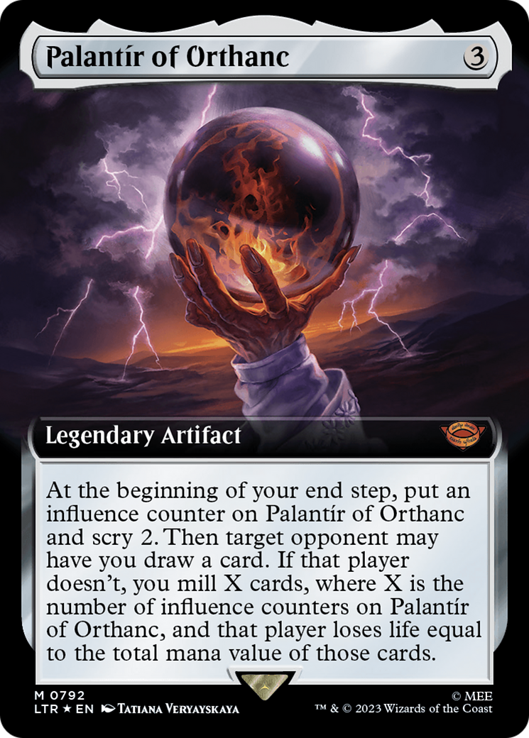 Palantir of Orthanc (Extended Art) (Surge Foil) [The Lord of the Rings: Tales of Middle-Earth] | Gamer Loot