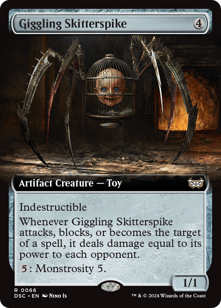 Giggling Skitterspike (Extended Art) [Duskmourn: House of Horror Commander] | Gamer Loot