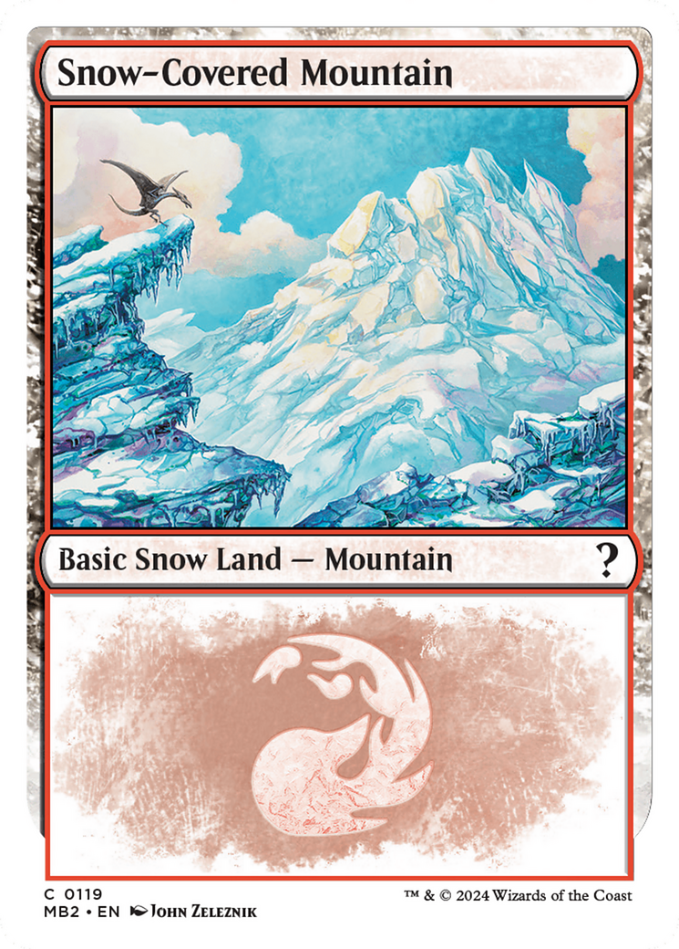 Snow-Covered Mountain (White Border) [Mystery Booster 2] | Gamer Loot