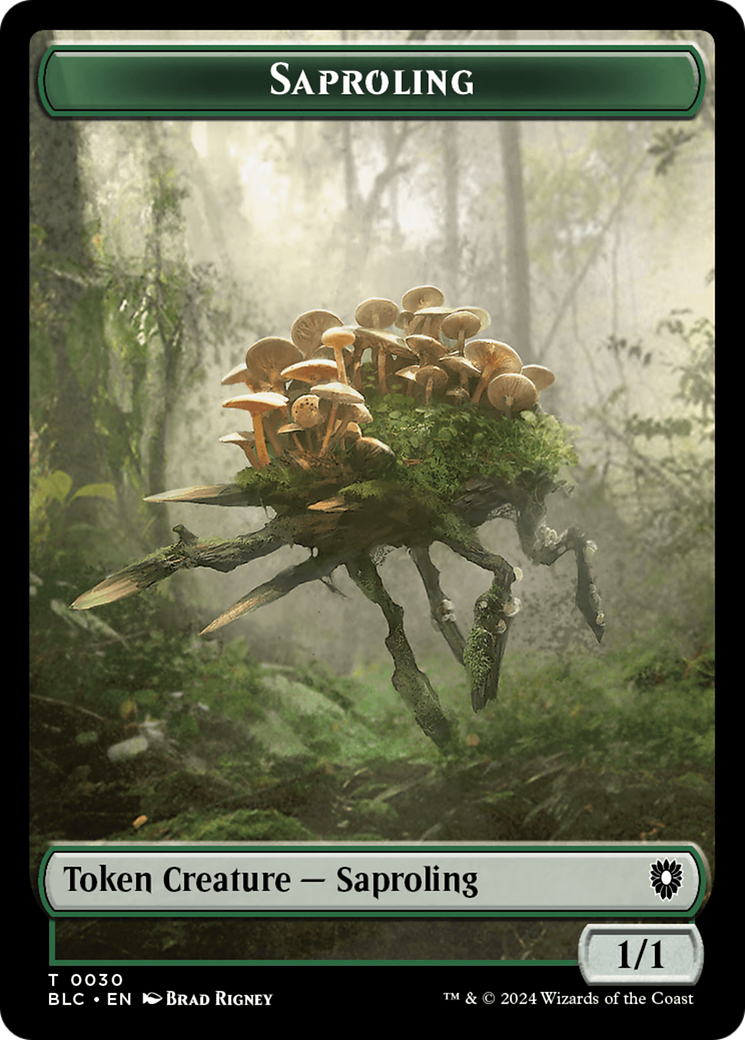 Saproling // Treasure Double-Sided Token [Bloomburrow Commander Tokens] | Gamer Loot