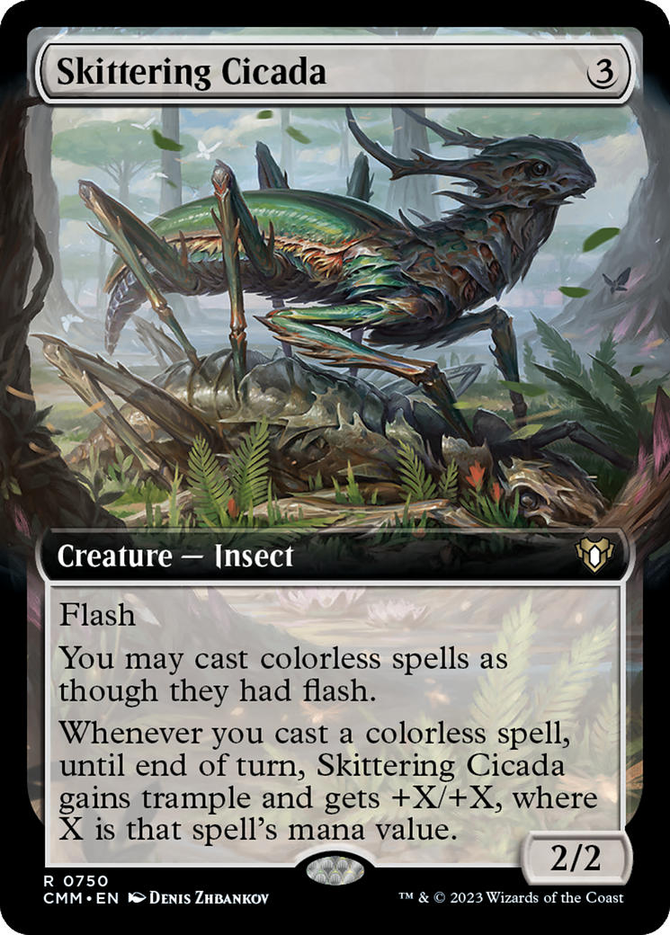 Skittering Cicada (Extended Art) [Commander Masters] | Gamer Loot