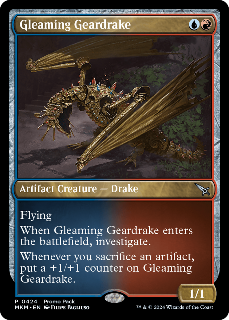 Gleaming Geardrake (Promo Pack) [Murders at Karlov Manor Promos] | Gamer Loot