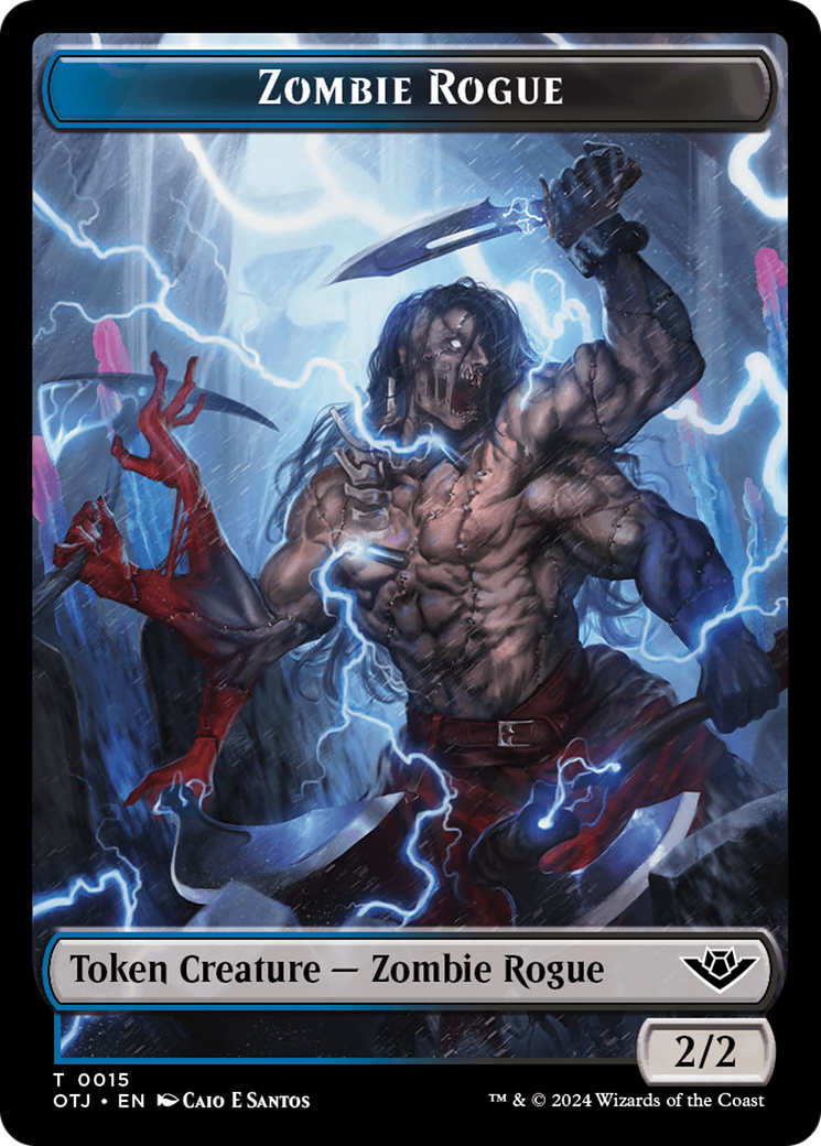 Zombie Rogue Token [Outlaws of Thunder Junction Tokens] | Gamer Loot