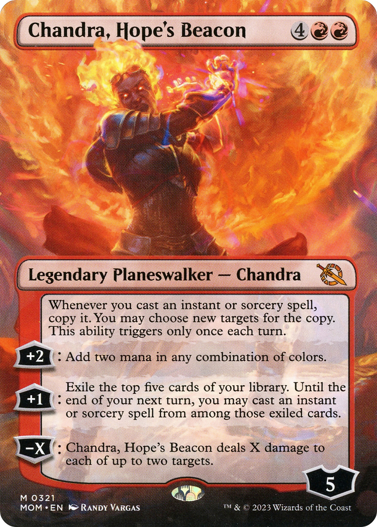 Chandra, Hope's Beacon (Borderless Alternate Art) [March of the Machine] | Gamer Loot