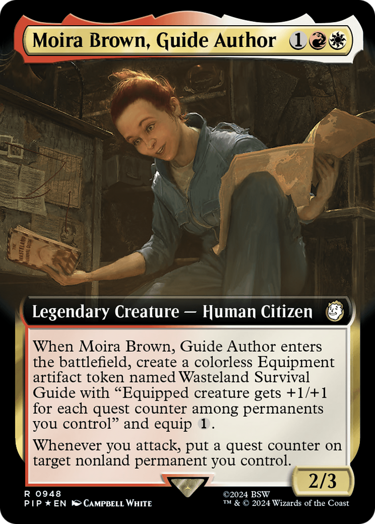 Moira Brown, Guide Author (Extended Art) (Surge Foil) [Fallout] | Gamer Loot