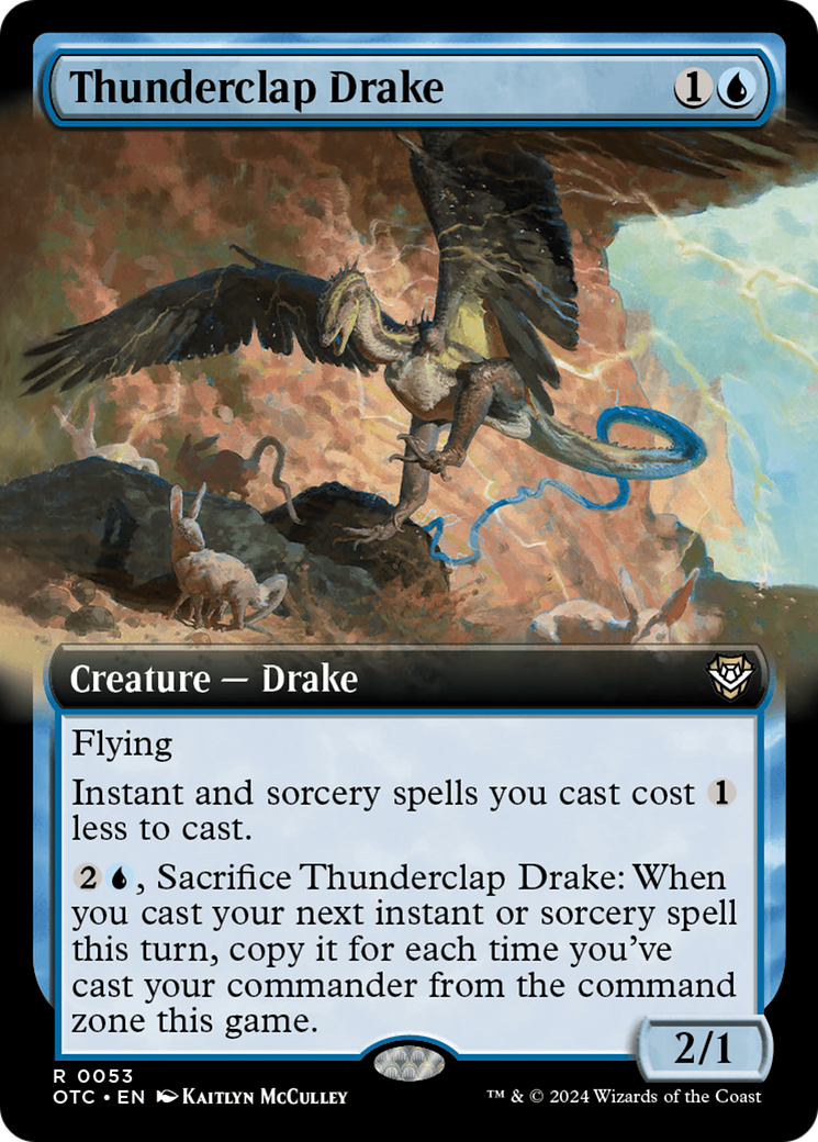 Thunderclap Drake (Extended Art) [Outlaws of Thunder Junction Commander] | Gamer Loot