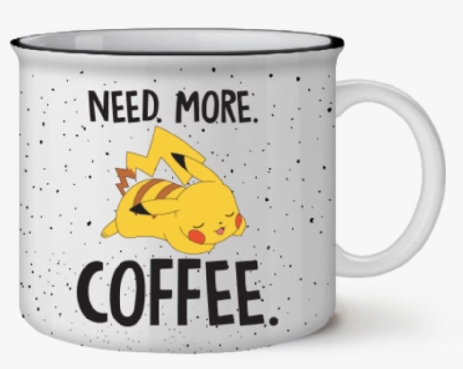 Pokémon: Pikachu Need More Coffee 20oz Ceramic Camper Mug | Gamer Loot