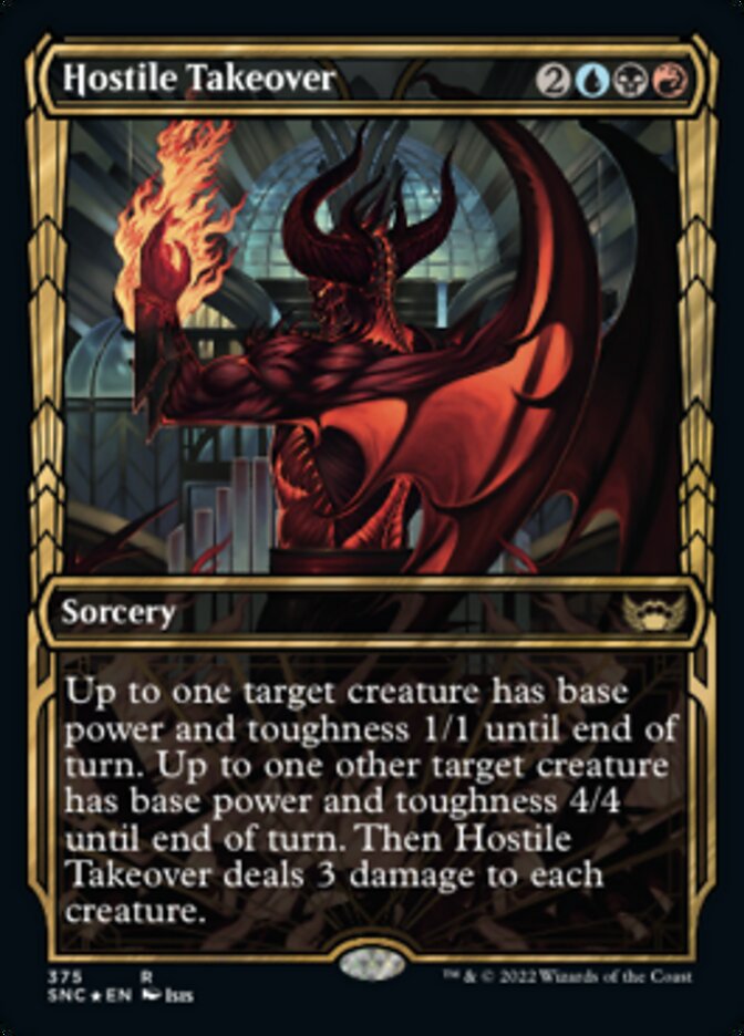Hostile Takeover (Showcase Golden Age Gilded Foil) [Streets of New Capenna] | Gamer Loot