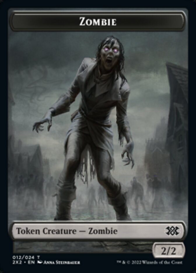 Zombie // Phyrexian Golem Double-sided Token [Double Masters 2022 Tokens] | Gamer Loot