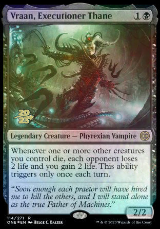 Vraan, Executioner Thane [Phyrexia: All Will Be One Prerelease Promos] | Gamer Loot