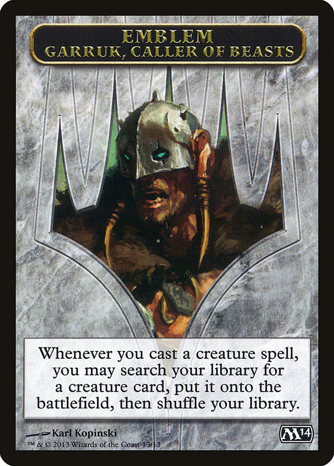 Garruk, Caller of Beasts Emblem [Magic 2014 Tokens] | Gamer Loot