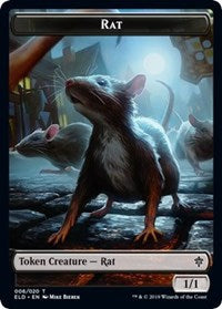 Rat // Food (17) Double-sided Token [Throne of Eldraine Tokens] | Gamer Loot