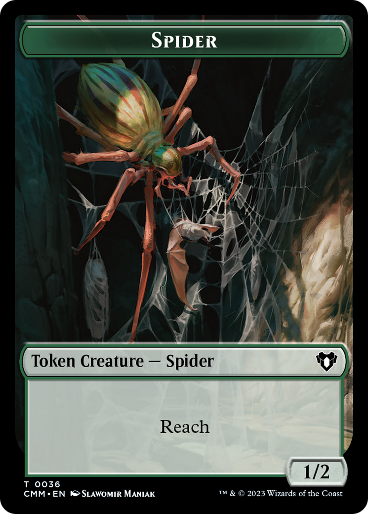 Wurm // Spider Double-Sided Token [Commander Masters Tokens] | Gamer Loot